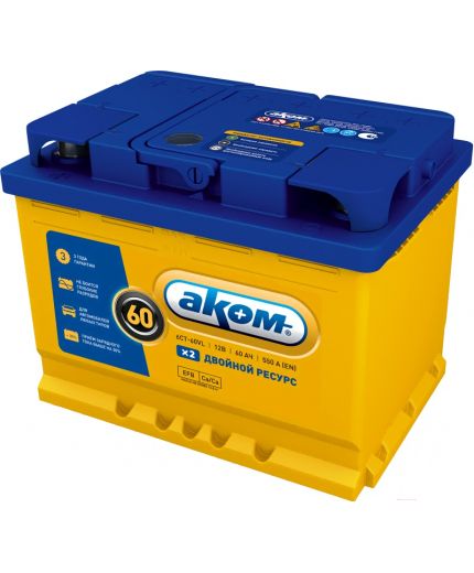 АКОМ 6СТ-60 Евро+EFB Фото 2