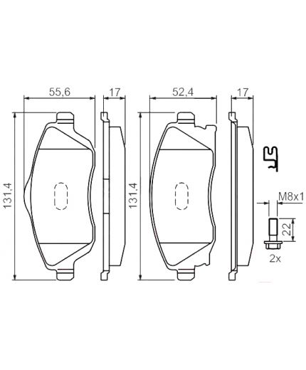 BOSCH Колодки дисковые передние