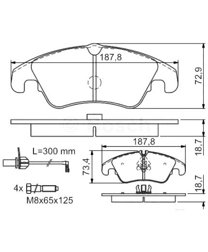 BOSCH Колодки дисковые передние Фото 3