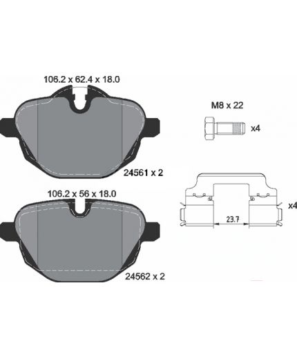 Textar Колодки дисковые задние