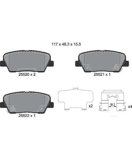 Textar Колодки дисковые задние