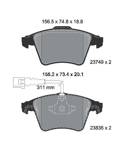 Textar Колодки дисковые передние Фото 2