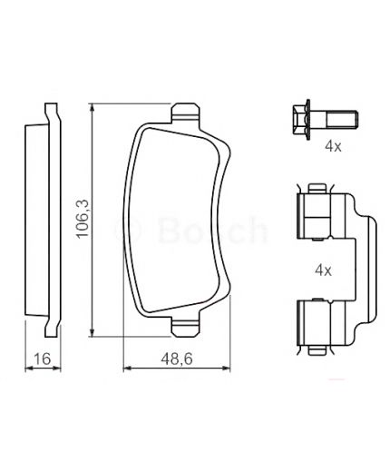 BOSCH Колодки дисковые задние