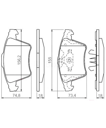 BOSCH Колодки дисковые передние