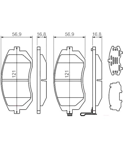 BOSCH Колодки дисковые передние Фото 4