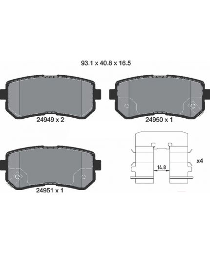 Textar Колодки дисковые задние