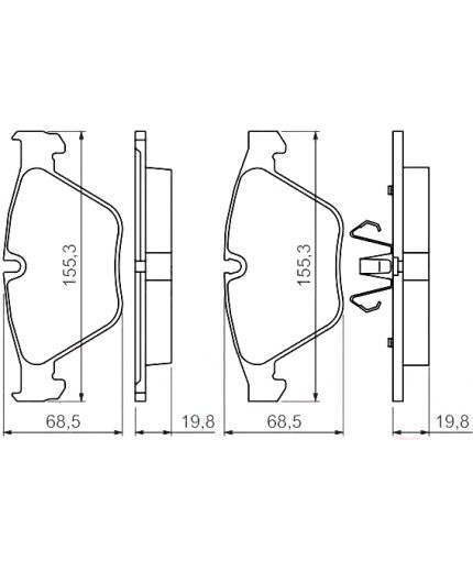 BOSCH Колодки дисковые передние Фото 3