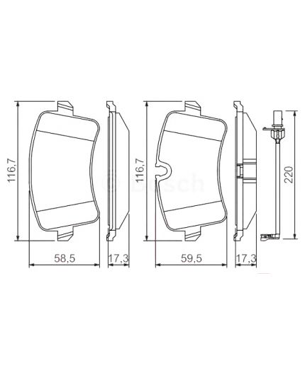 BOSCH Колодки дисковые задние