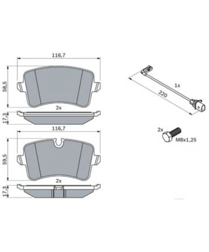 BOSCH Колодки дисковые задние Фото 7