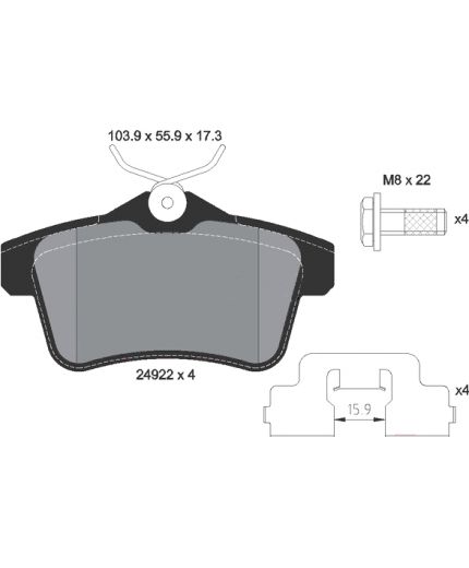 Textar Колодки дисковые задние