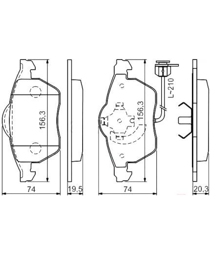 BOSCH Колодки дисковые передние