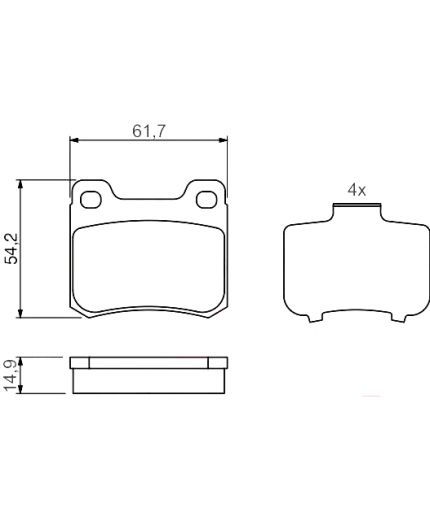 BOSCH Колодки дисковые задние Фото 4