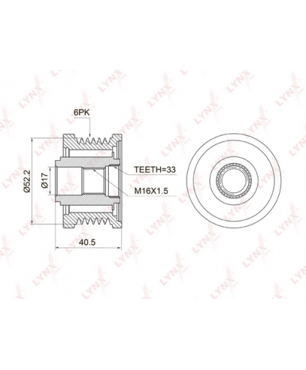 Lynxauto Шкив генератора Фото 2