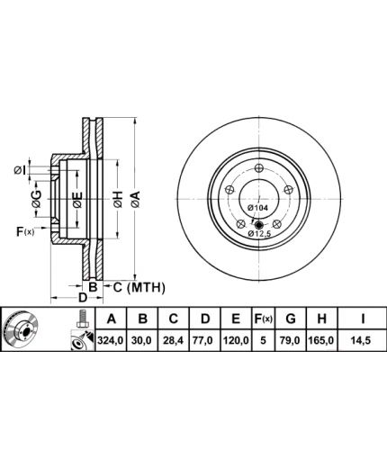 ATE Тормозной диск передний Фото 3