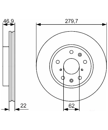 BOSCH Тормозной диск передний Фото 3
