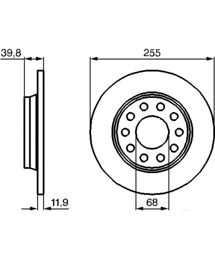 BOSCH Тормозной диск задний