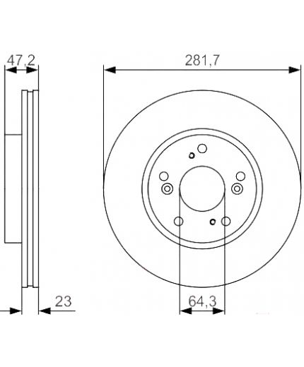 BOSCH Тормозной диск передний