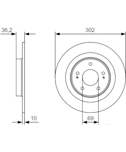 BOSCH Тормозной диск задний Фото 5