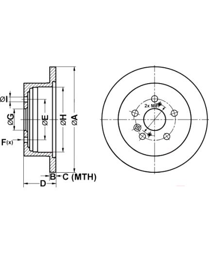ATE Тормозной диск задний Фото 2