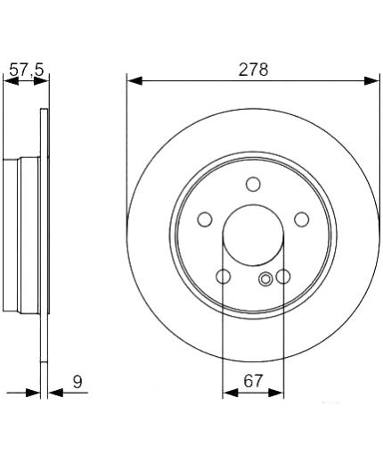 BOSCH Тормозной диск задний
