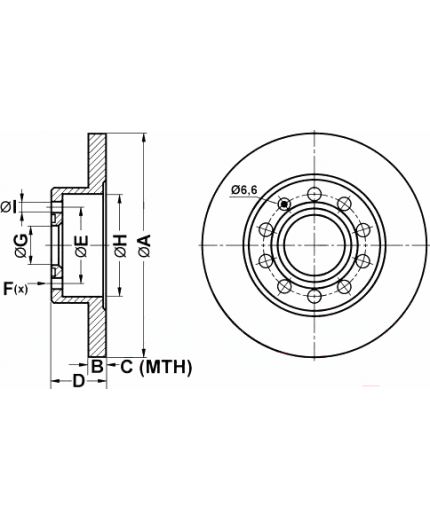 ATE Тормозной диск задний Фото 2