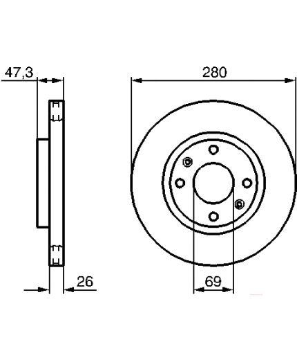 BOSCH Тормозной диск передний