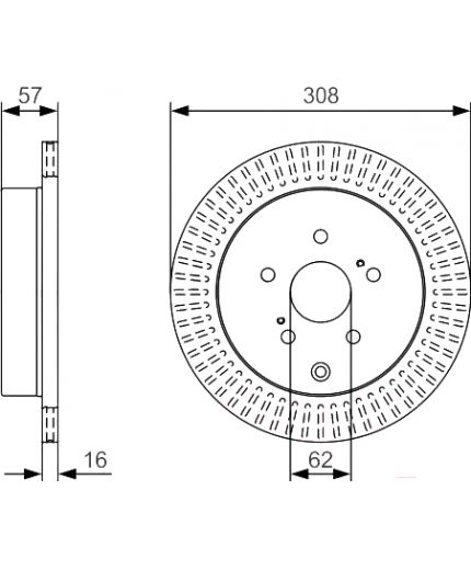 BOSCH Тормозной диск задний Фото 2