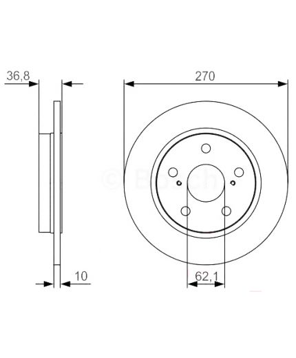 BOSCH Тормозной диск задний