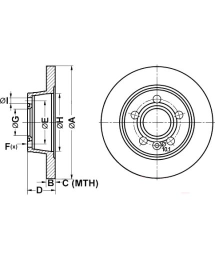 ATE Тормозной диск задний Фото 2