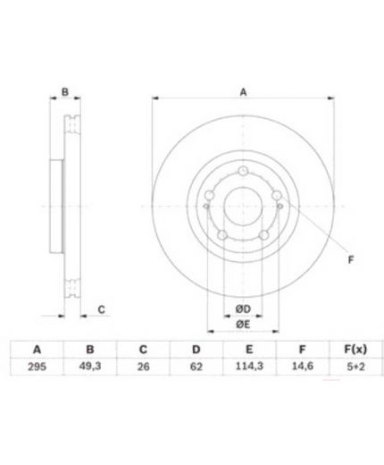 BOSCH Тормозной диск передний Фото 6