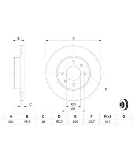 BOSCH Тормозной диск передний Фото 6