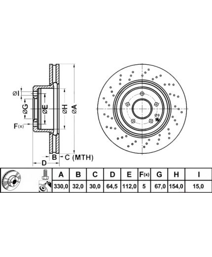 ATE Тормозной диск передний Фото 3