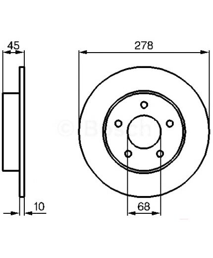 BOSCH Тормозной диск задний