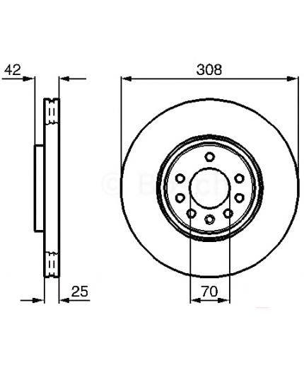 BOSCH Тормозной диск передний