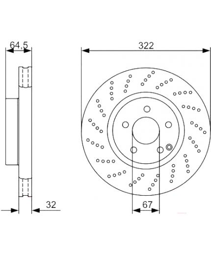 BOSCH Тормозной диск передний