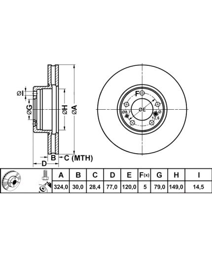 ATE Тормозной диск передний Фото 3