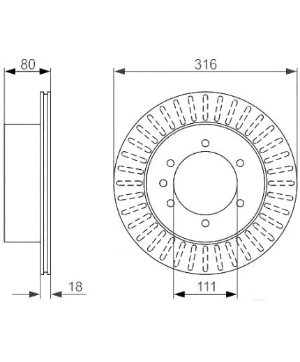 BOSCH Тормозной диск задний