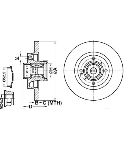 ATE Тормозной диск задний с подшипником и датчиком ABS Фото 2