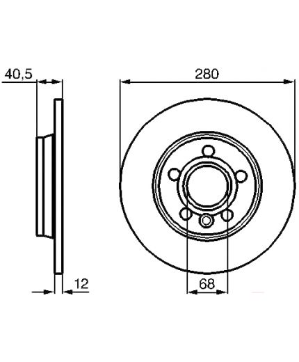 BOSCH Тормозной диск задний