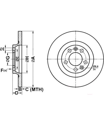 ATE Тормозной диск задний Фото 2