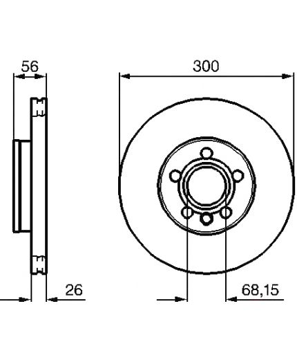 BOSCH Тормозной диск передний