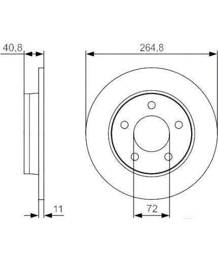 BOSCH Тормозной диск задний