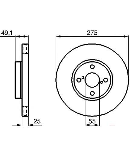 BOSCH Тормозной диск передний