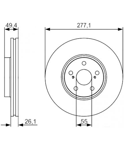 BOSCH Тормозной диск передний