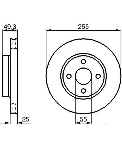 BOSCH Тормозной диск передний Фото 5