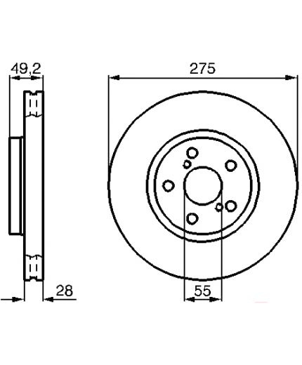 BOSCH Тормозной диск передний