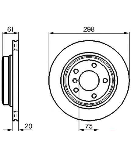 BOSCH Тормозной диск задний