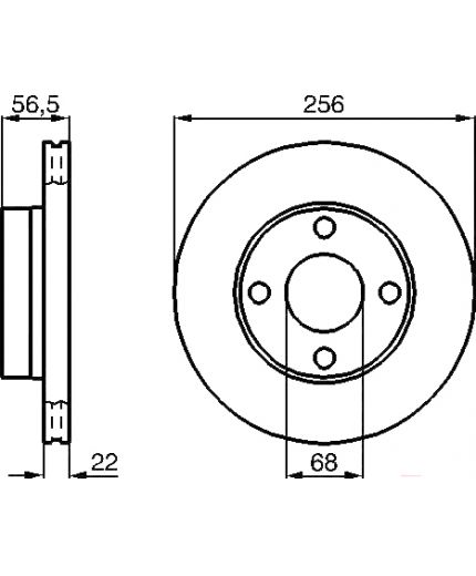 BOSCH Тормозной диск передний Фото 2