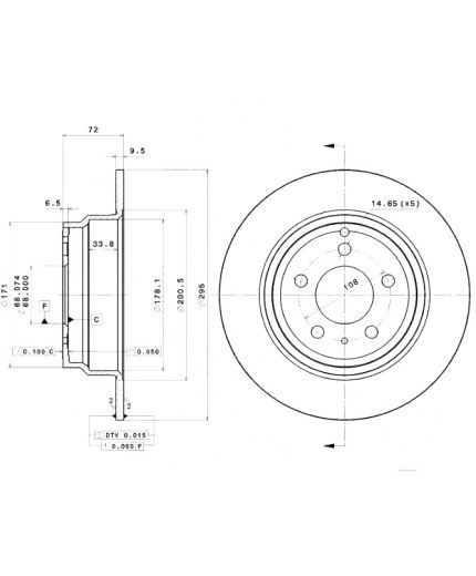 BREMBO Тормозной диск задний Фото 2