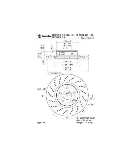 BREMBO Тормозной диск передний Фото 4
